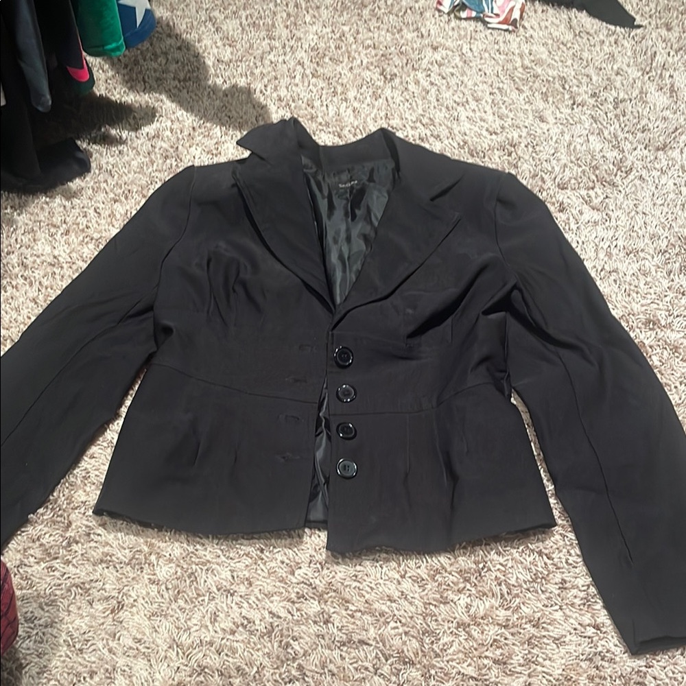 Forever 21 Black Blazer Structured Suit Jacket